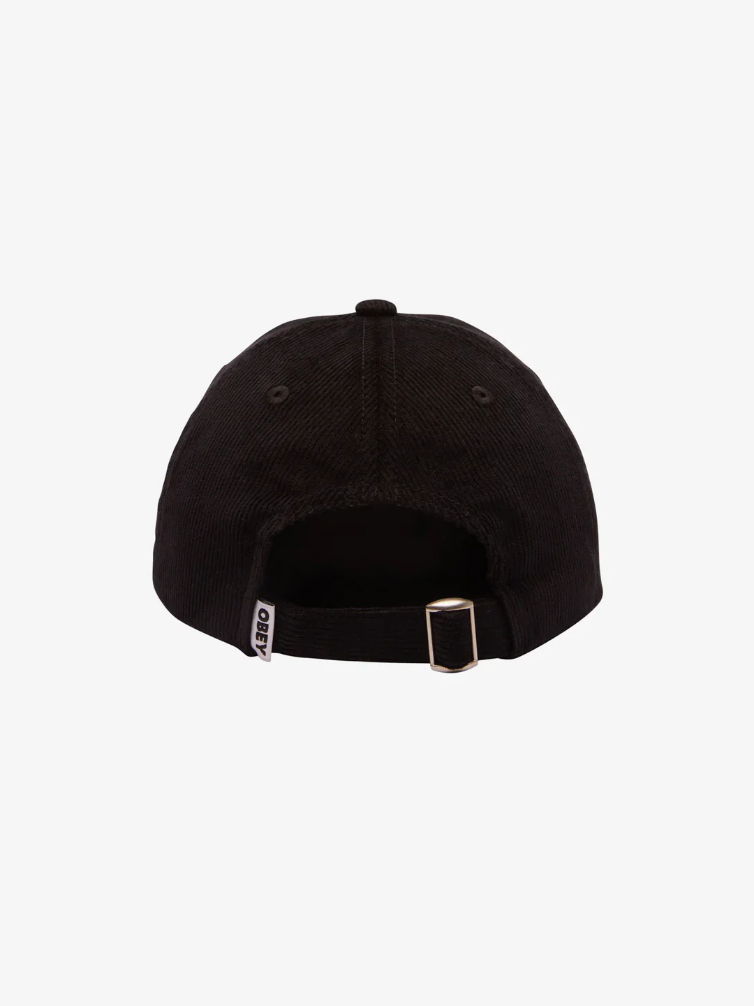 OBEY LOWERCASE CORD 6 PANEL STRAPBACK BLACK