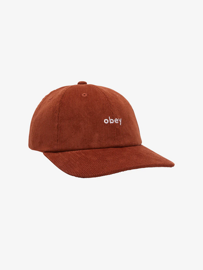 OBEY LOWERCASE CORD 6 PANEL STRAPBACK MOCHA BISQUE