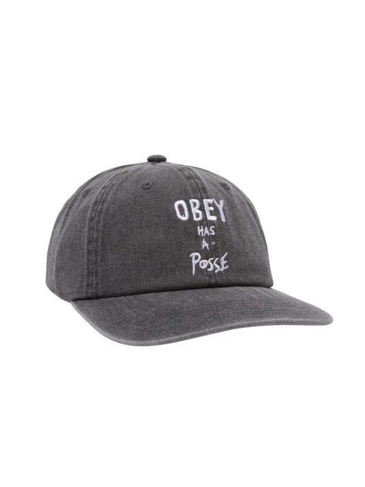 OBEY PIGMENT POSSE 6 PANEL STRAPBACK BLACK