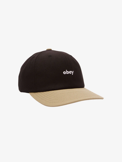 OBEY 2 TONE 6 PANEL SNAPBACK BLACK MULTI