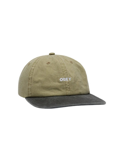 OBEY 2 TONE BOLD 6 PANEL STRAPBACK PIGMENT KHAKI MULTI