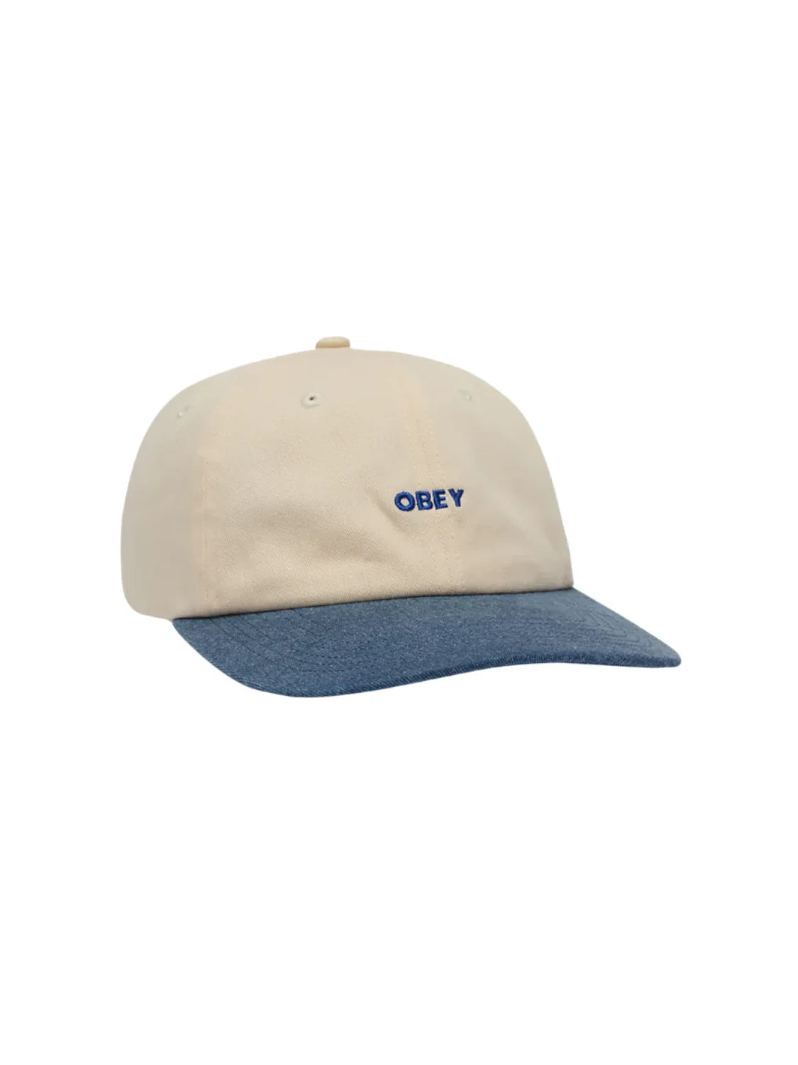 OBEY 2 TONE BOLD 6 PANEL STRAPBACK UNBLEACHED MULTI