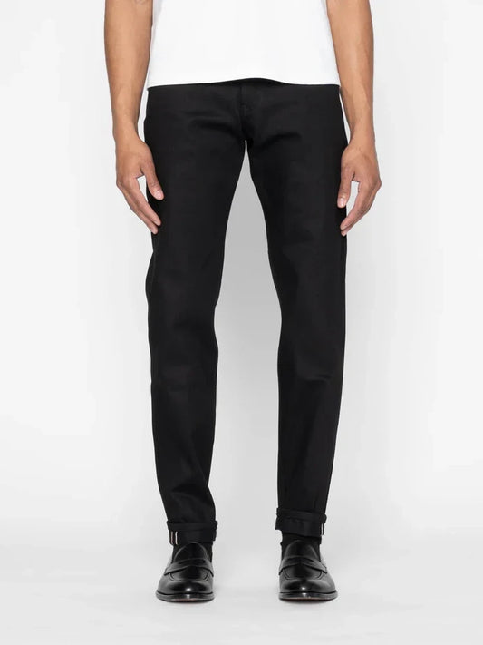 NAKED & FAMOUS EASY GUY SOLID BLACK SELVEDGE