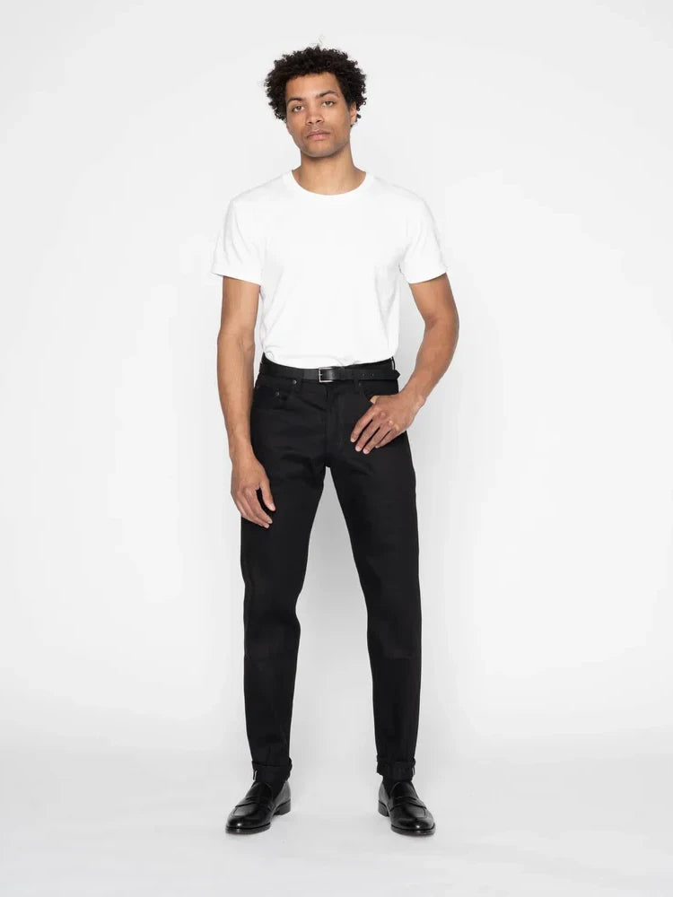 NAKED & FAMOUS EASY GUY SOLID BLACK SELVEDGE