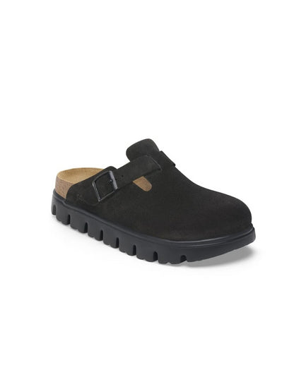 BIRKENSTOCK BOSTON CHUNKY SUEDE LEATHER BLACK/BLACK