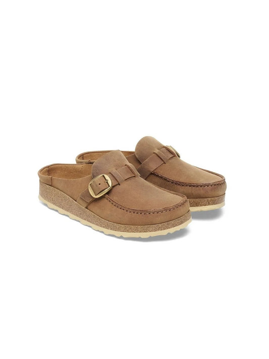 BIRKENSTOCK BUCKLEY OILED LEATHER CLOG COGNAC