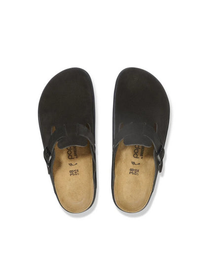 BIRKENSTOCK BOSTON CHUNKY SUEDE LEATHER BLACK/BLACK