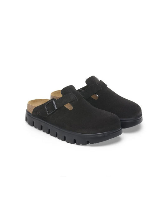 BIRKENSTOCK BOSTON CHUNKY SUEDE LEATHER BLACK/BLACK