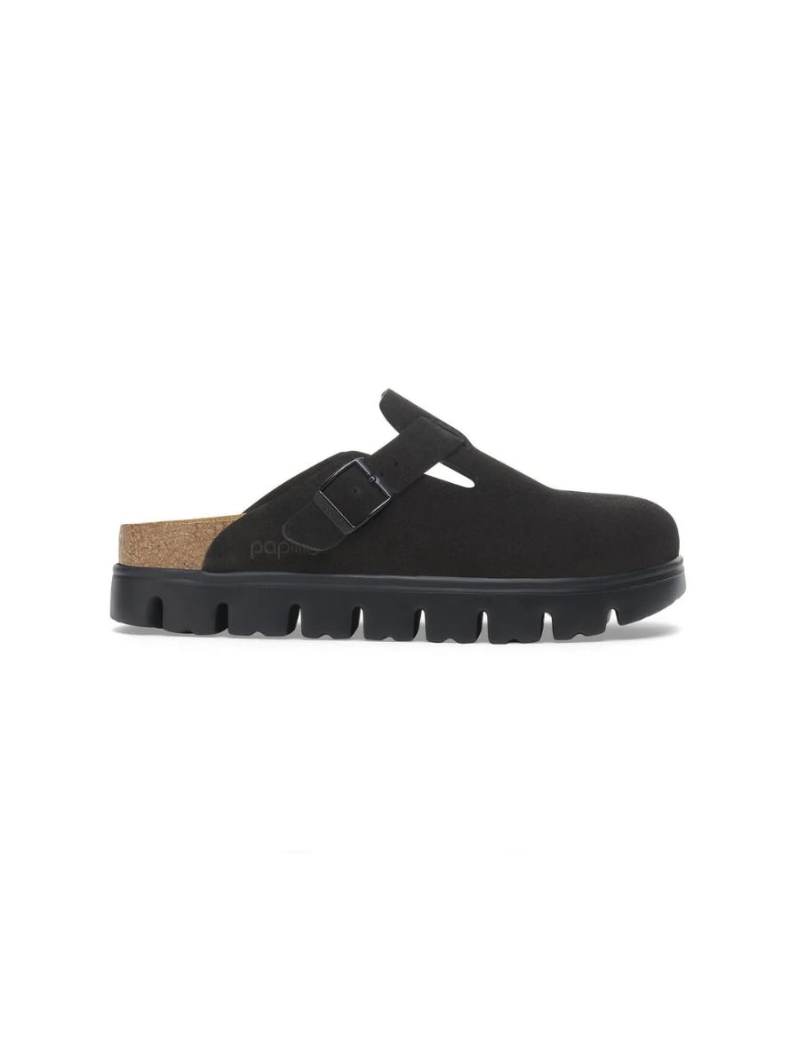 BIRKENSTOCK BOSTON CHUNKY SUEDE LEATHER BLACK/BLACK