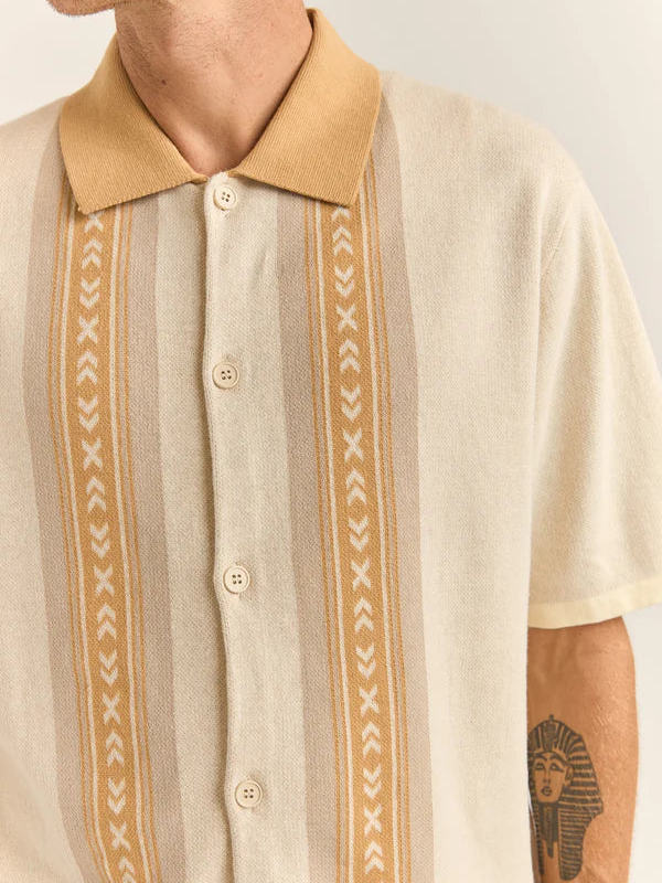 RHYTHM LOMA KNITTED S/S SHIRT NATURAL 