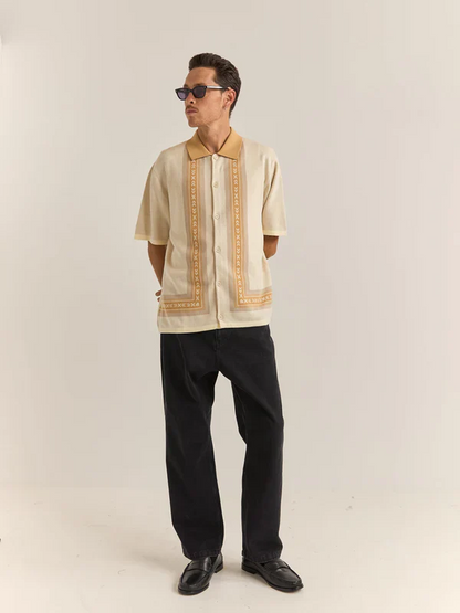 RHYTHM LOMA KNITTED S/S SHIRT NATURAL 