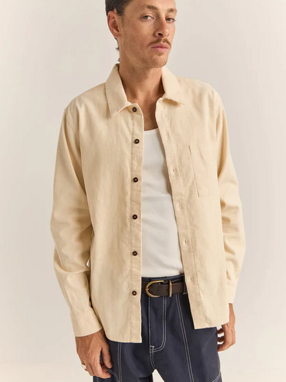 RHYTHM CORDUROY L/S SHIRT NATURAL 