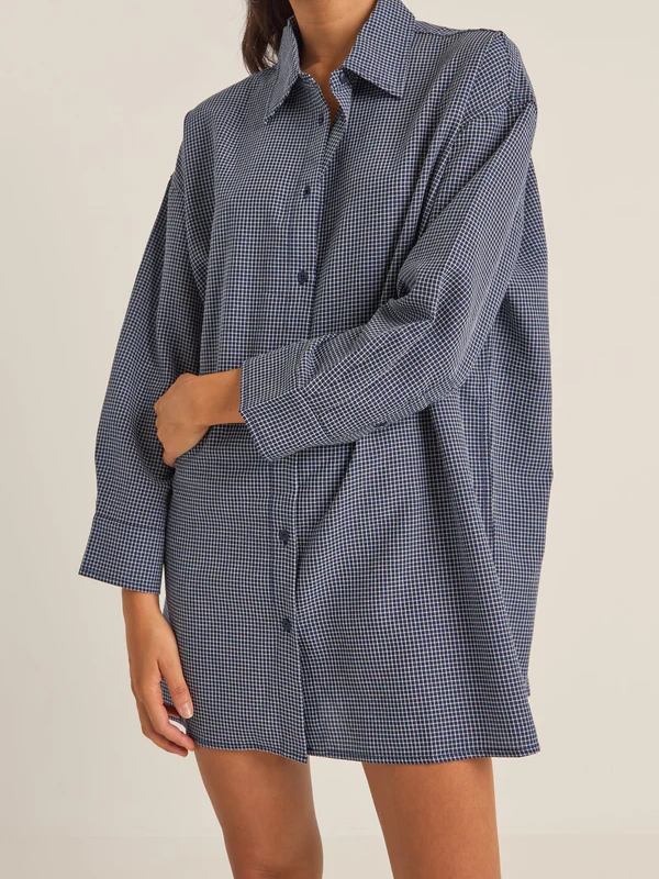 RHYTHM SHIRT DRESS NAVY