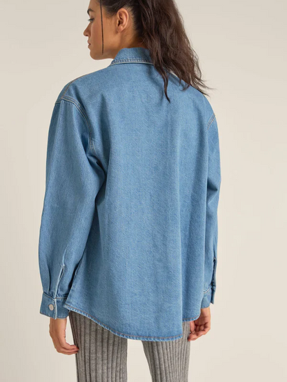 RHYTHM OVERSIZED DENIM SHACKET WASHED BLUE