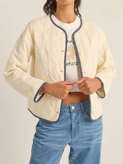 RHYTHM CHECK QUILTED JACKET CREAM