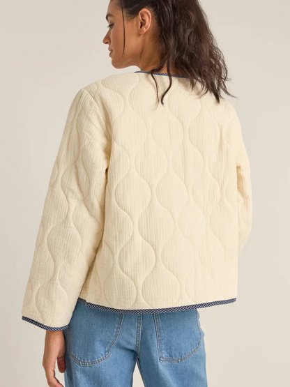 RHYTHM CHECK QUILTED JACKET CREAM