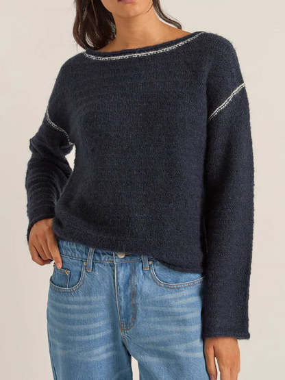 RHYTHM BAKLAVA SWEATER KNIT NAVY