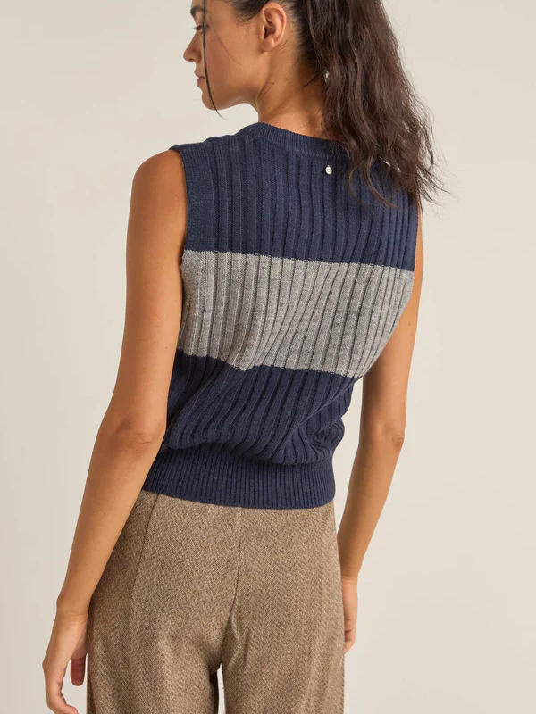 RHYTHM GATWICK SWEATER VEST NAVY