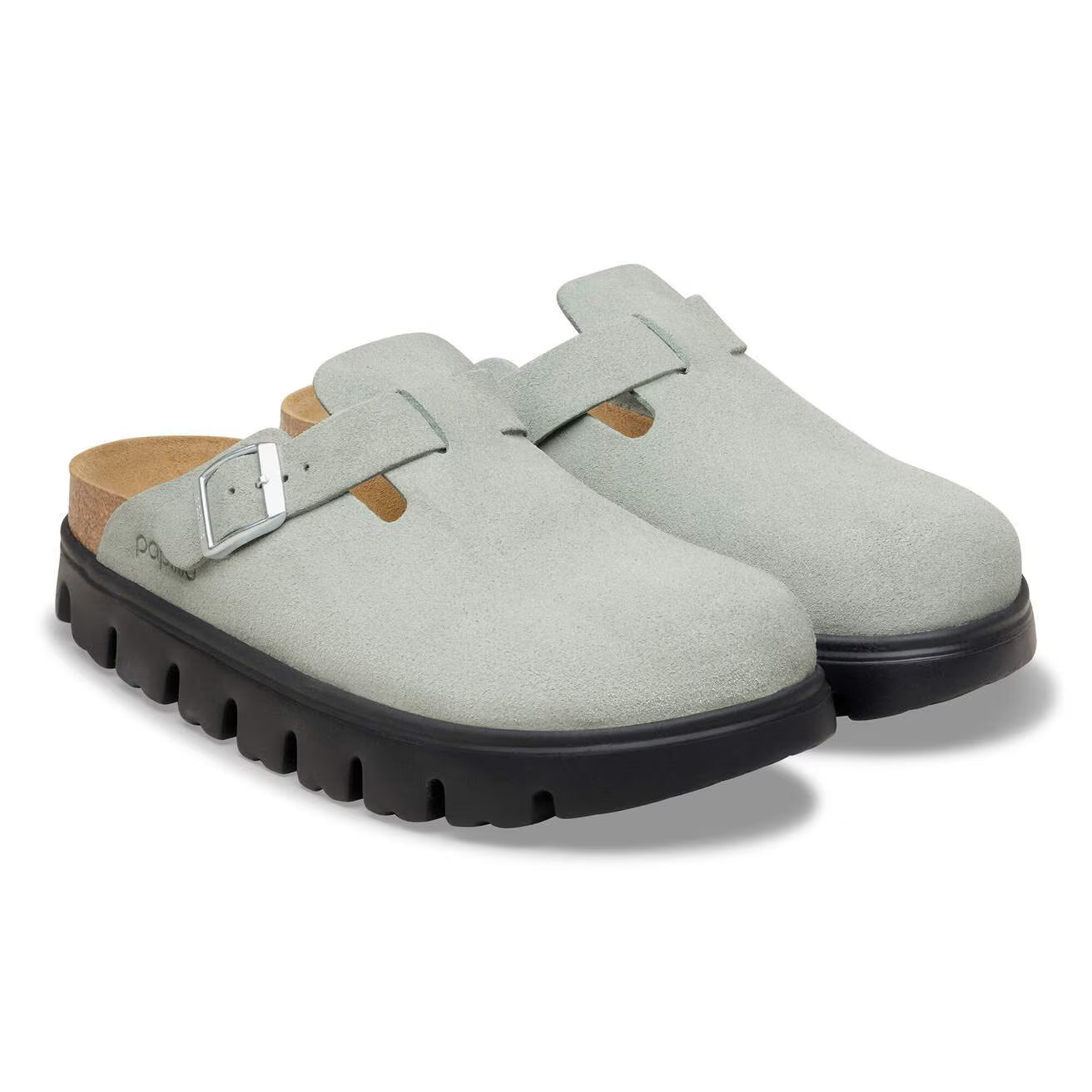 BIRKENSTOCK BOSTON CHUNKY SUEDE LEATHER PURE SAGE 