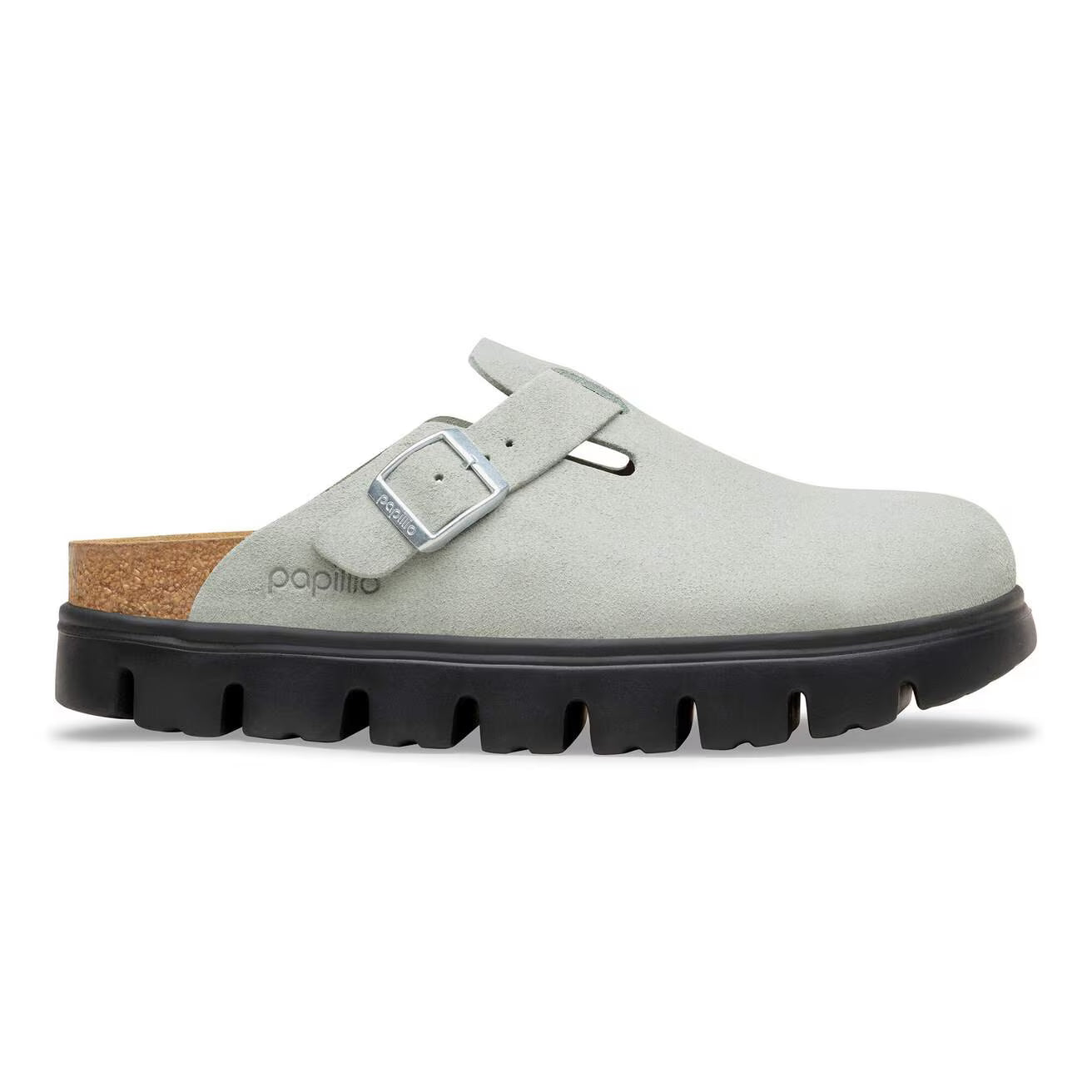 BIRKENSTOCK BOSTON CHUNKY SUEDE LEATHER PURE SAGE 