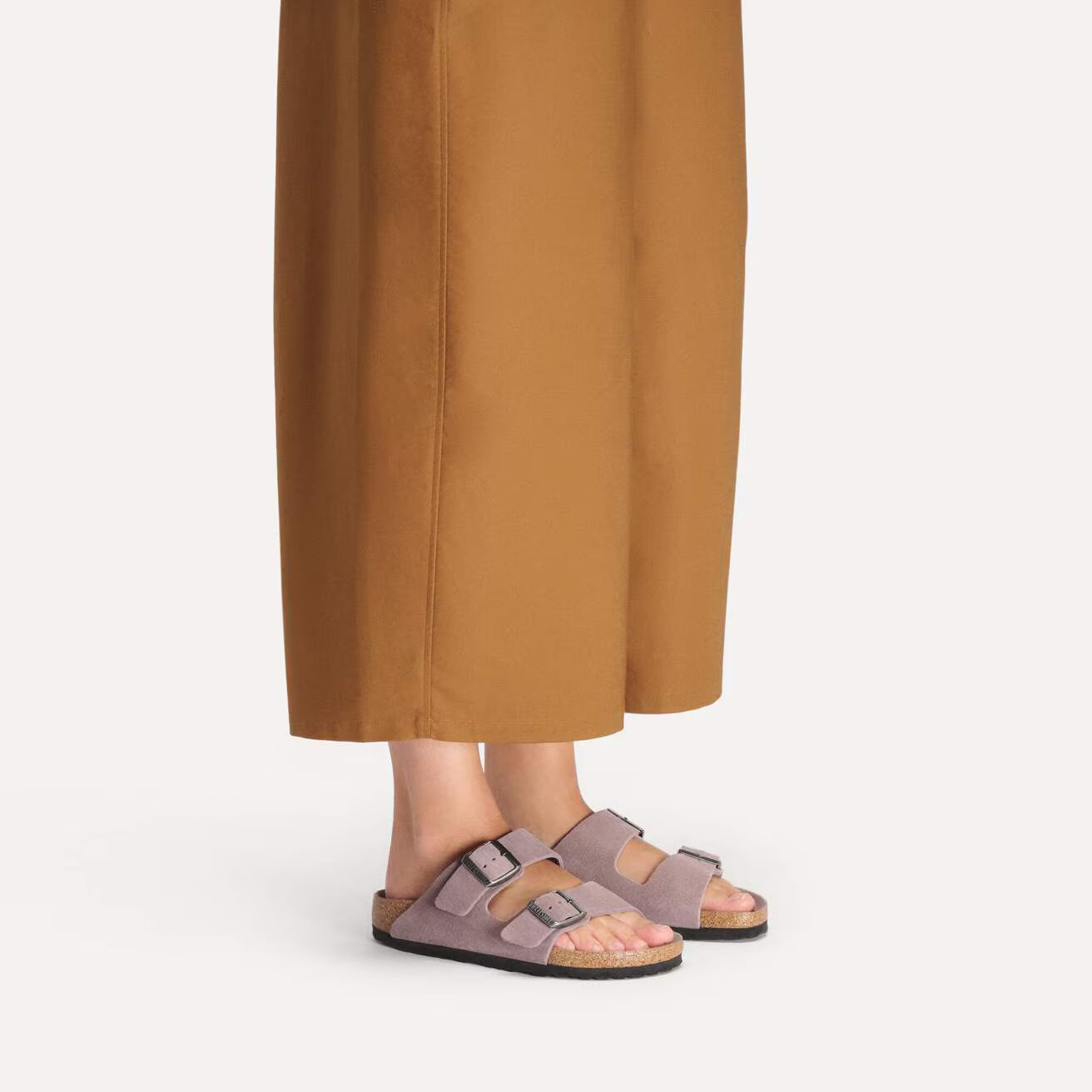 BIRKENSTOCK ARIZONA SOFT FOOTBED SUEDE LEATHER FADED PURPLE TONAL 