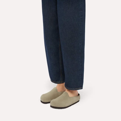 BIRKENSTOCK AMSTERDAM WRAPPED SUEDE LEATHER TAUPE 