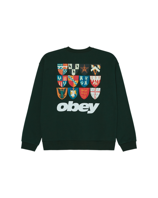 OBEY SHIELDS EXTRA HEAVY CREW GREEN GABLES 