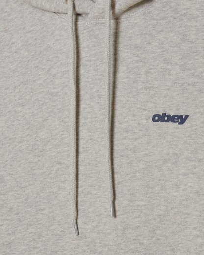 OBEY LEAGUE PULLOVER HOODIE ASH GREY 