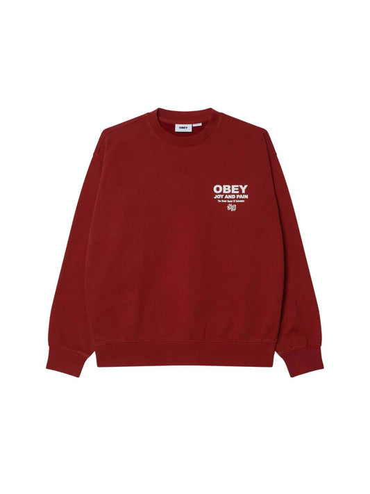 OBEY JOY FADED CREWNECK RED OCHRE