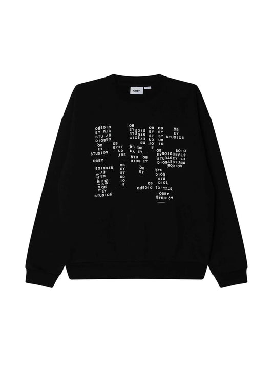 OBEY STUDIOS STAMP EXTRA H/W CREWNECK BLACK 
