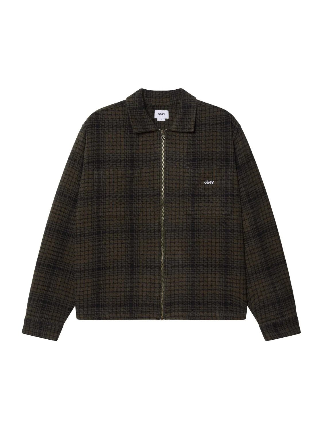 OBEY PARKER ZIP SHIRT JACKET ROSIN