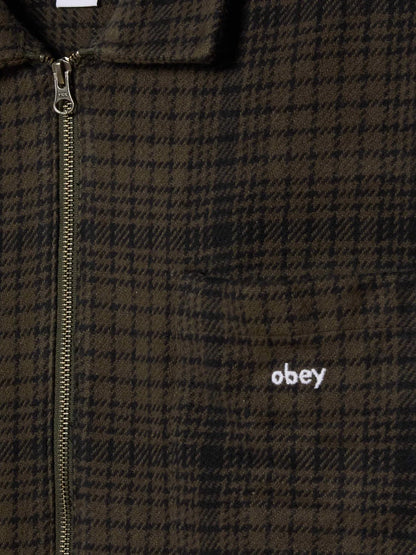 OBEY PARKER ZIP SHIRT JACKET ROSIN