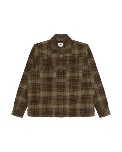 OBEY WILLIE ZIP SHIRT JACKET TURKISH COFFEE