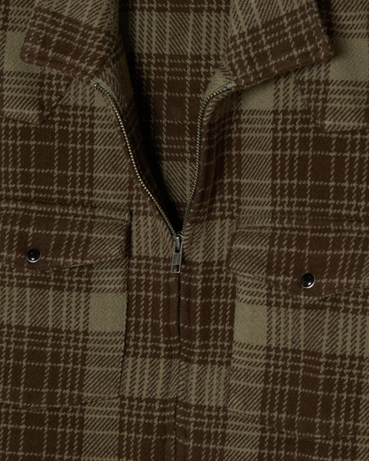 OBEY WILLIE ZIP SHIRT JACKET TURKISH COFFEE