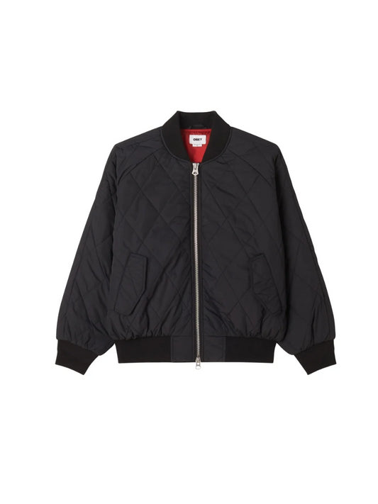 OBEY LIZET QUILTED BOMBER BLACK