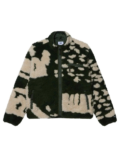 OBEY SHAGGY SHERPA JACKET KOMBU GREEN MULTI 