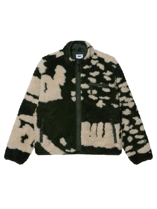 OBEY SHAGGY SHERPA JACKET KOMBU GREEN MULTI 