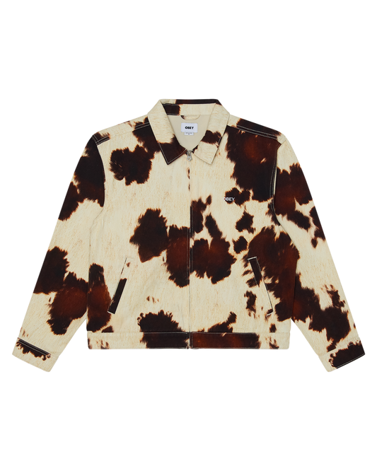 OBEY WORKSHOP JACKET COW PRINT 