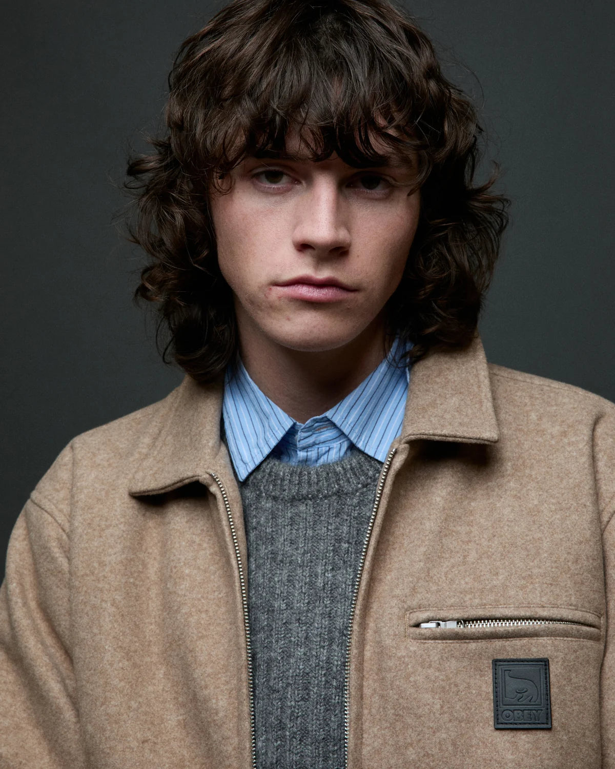 OBEY LEDGER BLOUSON JACKET LATTE 