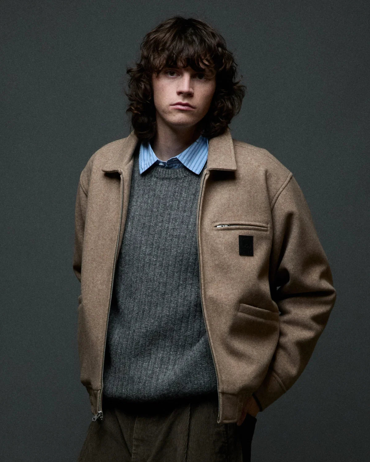 OBEY LEDGER BLOUSON JACKET LATTE 
