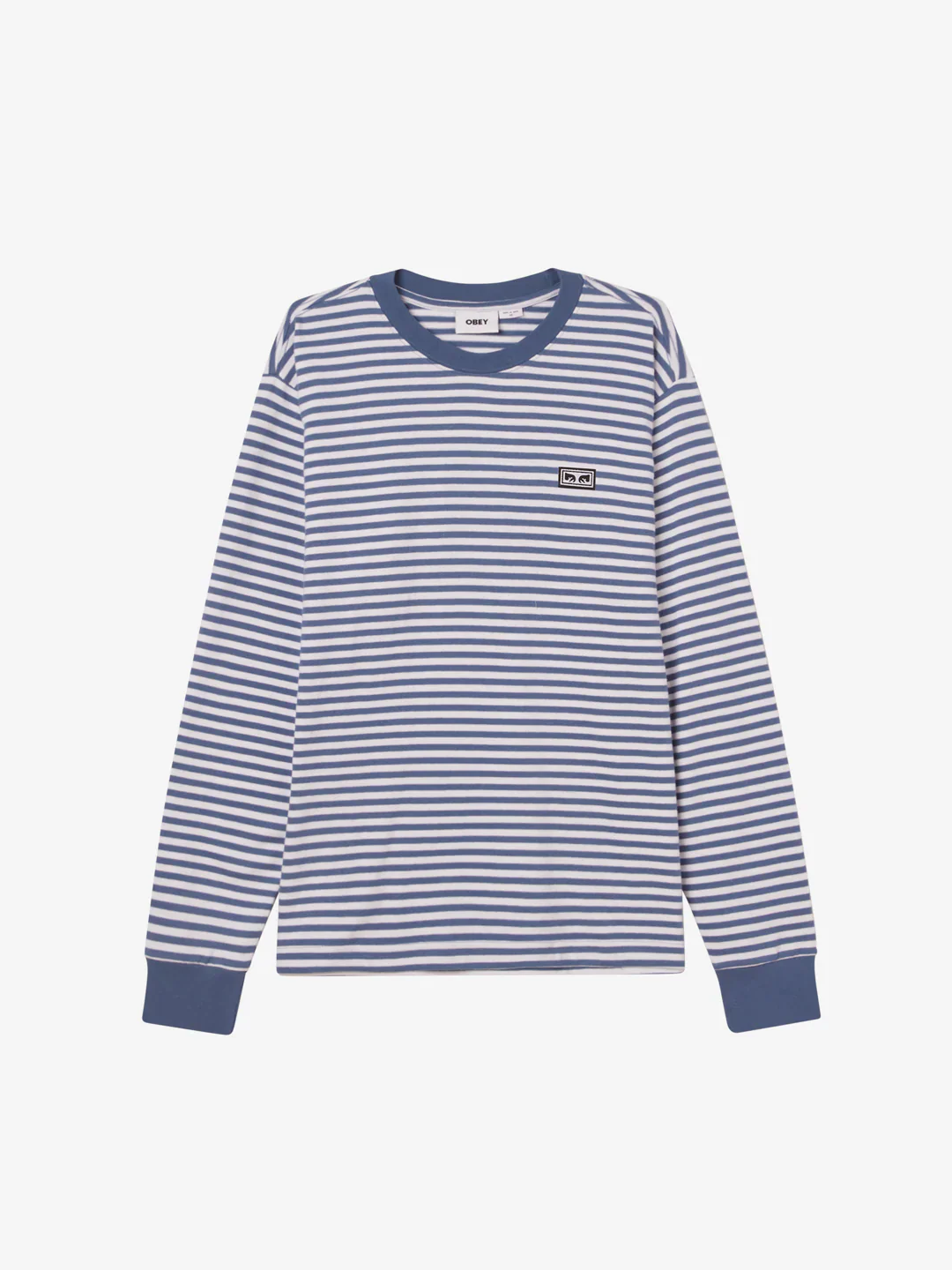 OBEY ESTABLISHED WORKS EYES LONG SLEEVE STRIPE T-SHIRT CORONET BLUE