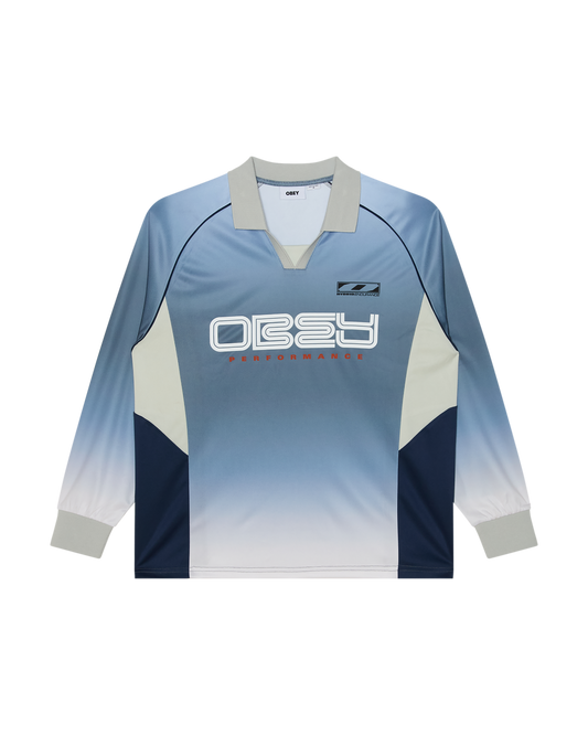 OBEY SPECTRUM '89 COLLARED JERSEY NAVY GRADIENT 