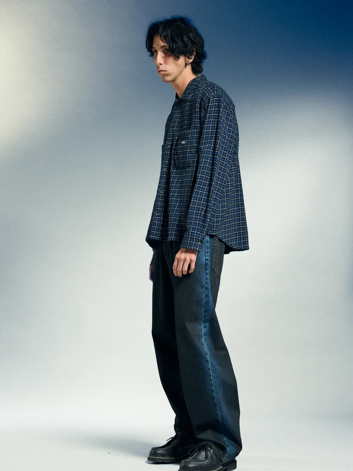 OBEY CLASSIC BAGGY SPRAY DENIM INDIGO SPRAY