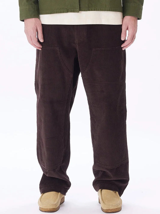OBEY BIG TIMER CORD PANT JAVA BROWN FRONT
