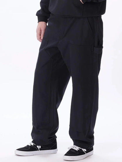 OBEY BIG TIMER TWILL DOUBLE KNEE PANT BLACK SIDE
