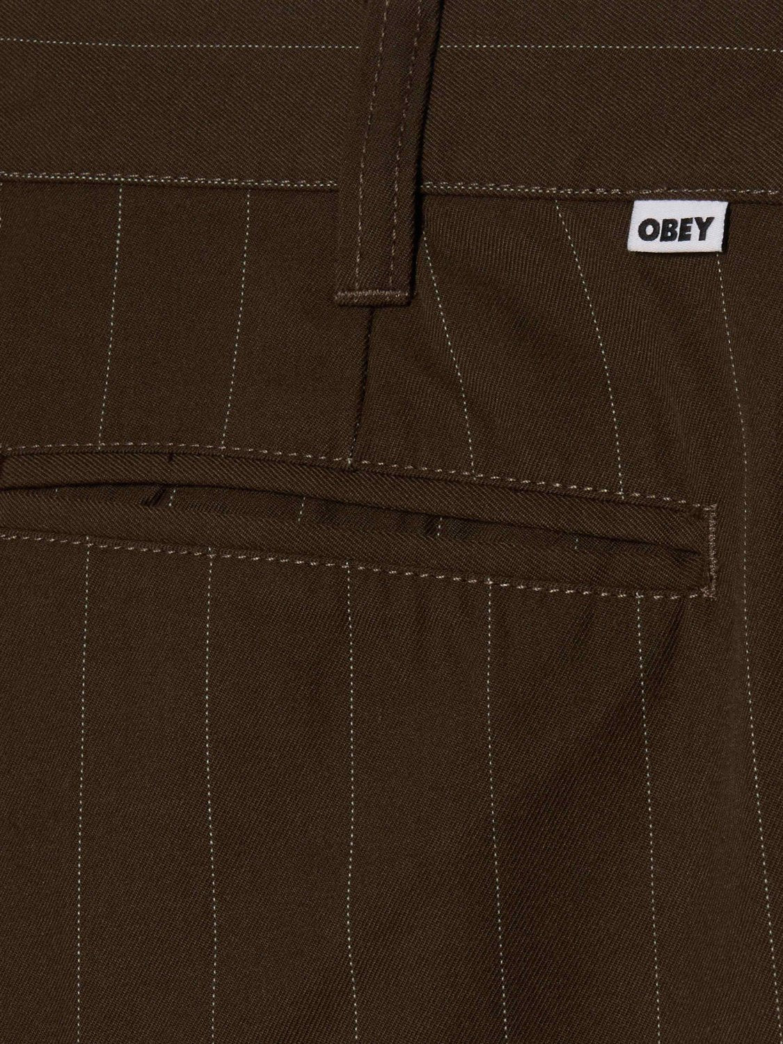 OBEY DEAN STRIPE PLEATED PANT WREN