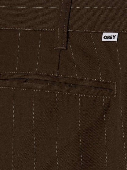 OBEY DEAN STRIPE PLEATED PANT WREN