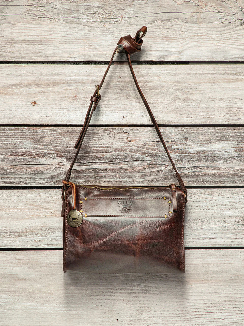 WILL SIMPLE LEATHER CROSSBODY BROWN