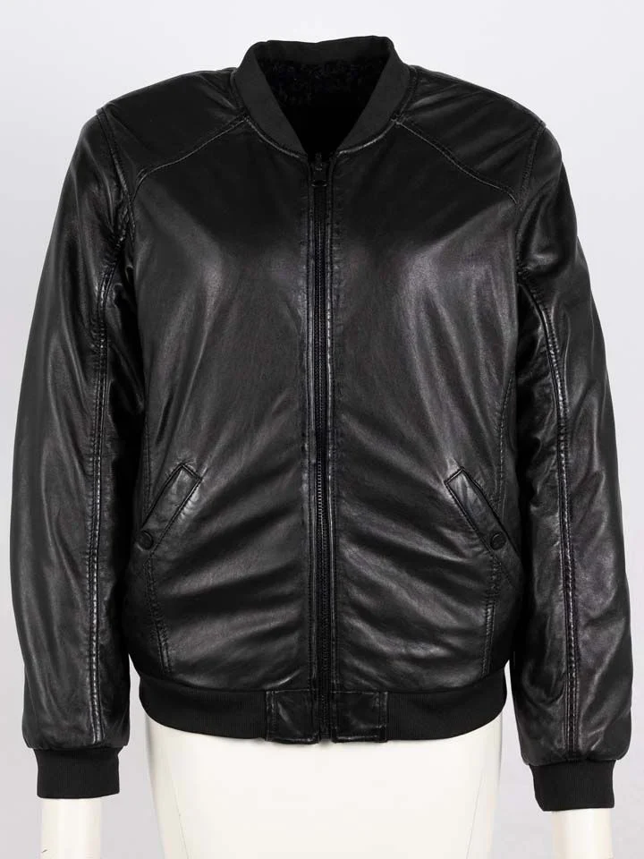 MAURITIUS DILAY REVERSIBLE LEATHER JACKET BLACK