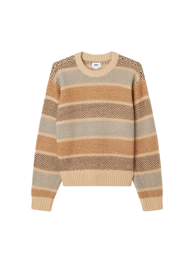 OBEY BENJAMIN CREWNECK BROWN